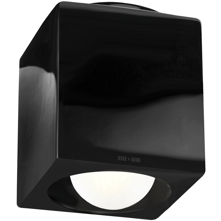 BLACK PORCELAIN CUBE CEILING DOWNLIGHT E27 - DYKE & DEAN