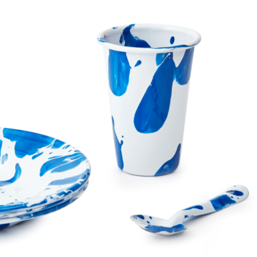 BLUE & WHITE SLIP ENAMELWARE TUMBLER - KITCHENWARE - DYKE & DEAN  - Homewares | Lighting | Modern Home Furnishings