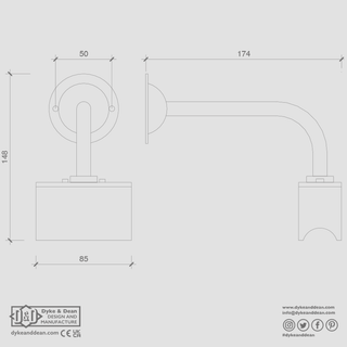 BRASS PEG TUBE PICTURE LIGHT - DYKE & DEAN