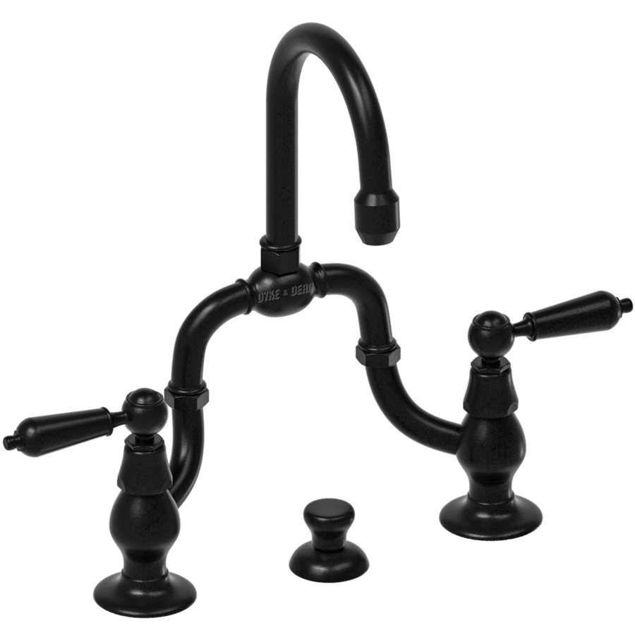 BRIDGE SINK MIXER METAL LEVER TAPS BRASS - DYKE & DEAN