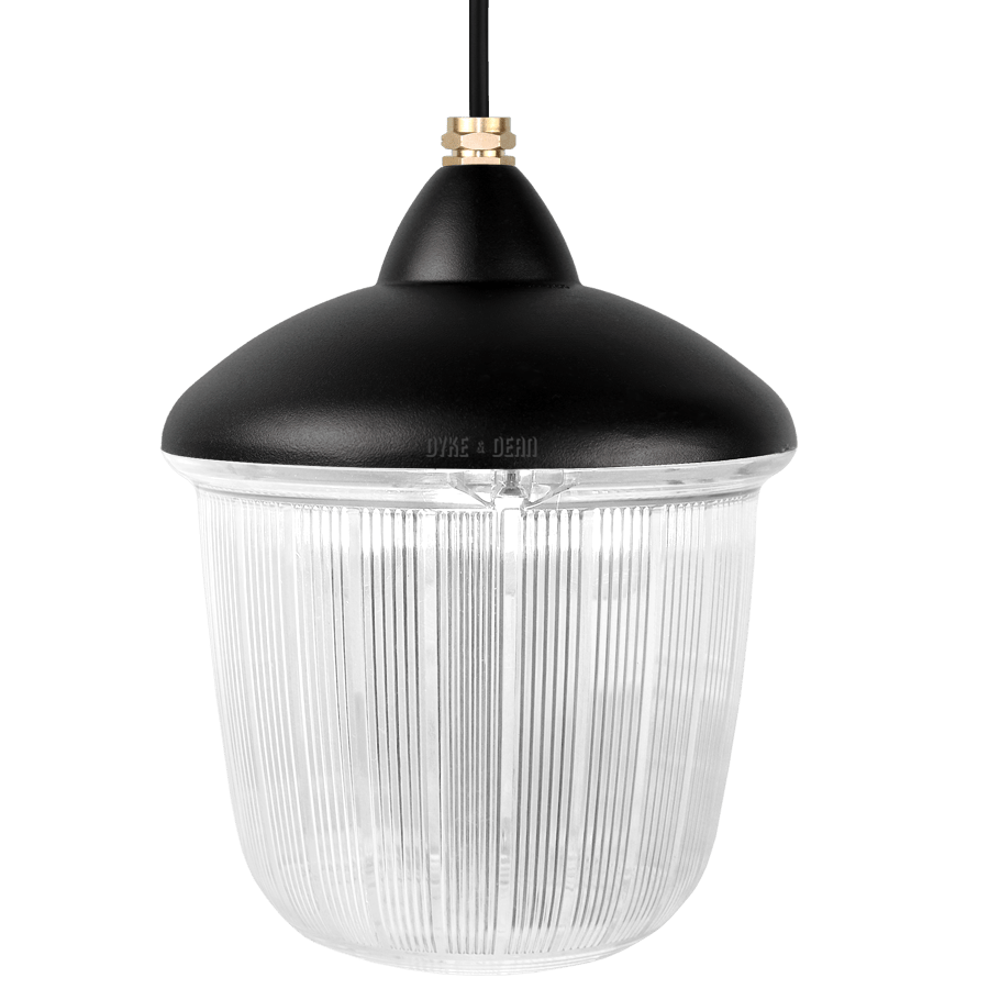 CAST LANTERN BLACK RIBBED CASE PENDANT - DYKE & DEAN