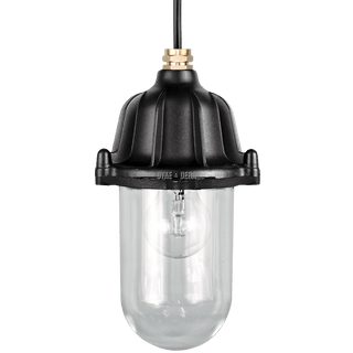 CAST LANTERN PENDANT BLACK BRASS CABLE GLAND - DYKE & DEAN