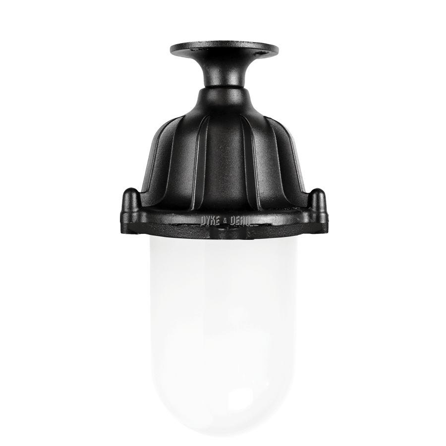 CAST LANTERN PENDANT FIXED FROSTED BLACK - DYKE & DEAN