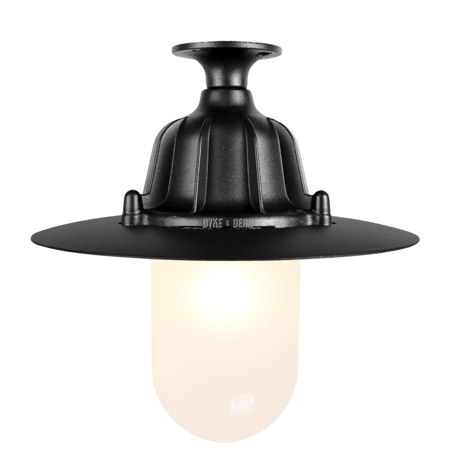 CAST LANTERN PENDANT FIXED FROSTED BLACK - DYKE & DEAN