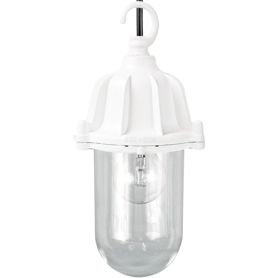 CAST LANTERN PENDANT WHITE BRASS CABLE GLAND - DYKE & DEAN