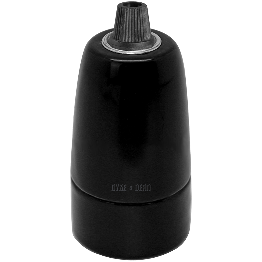 CERAMIC BLACK E14 SCREW BULB HOLDER - DYKE & DEAN