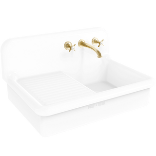 CERAMIC DRAINBOARD SPLASH BACK SINK - DYKE & DEAN