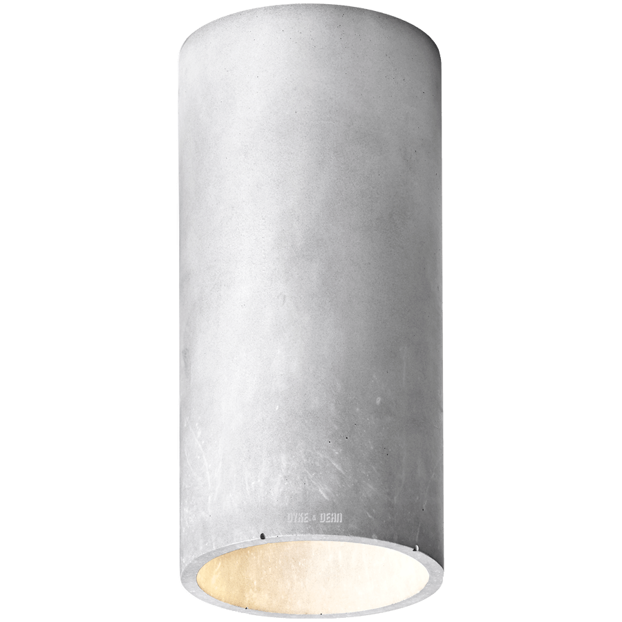 CONCRETE CYLINDER CEILING LIGHT GREY - DYKE & DEAN