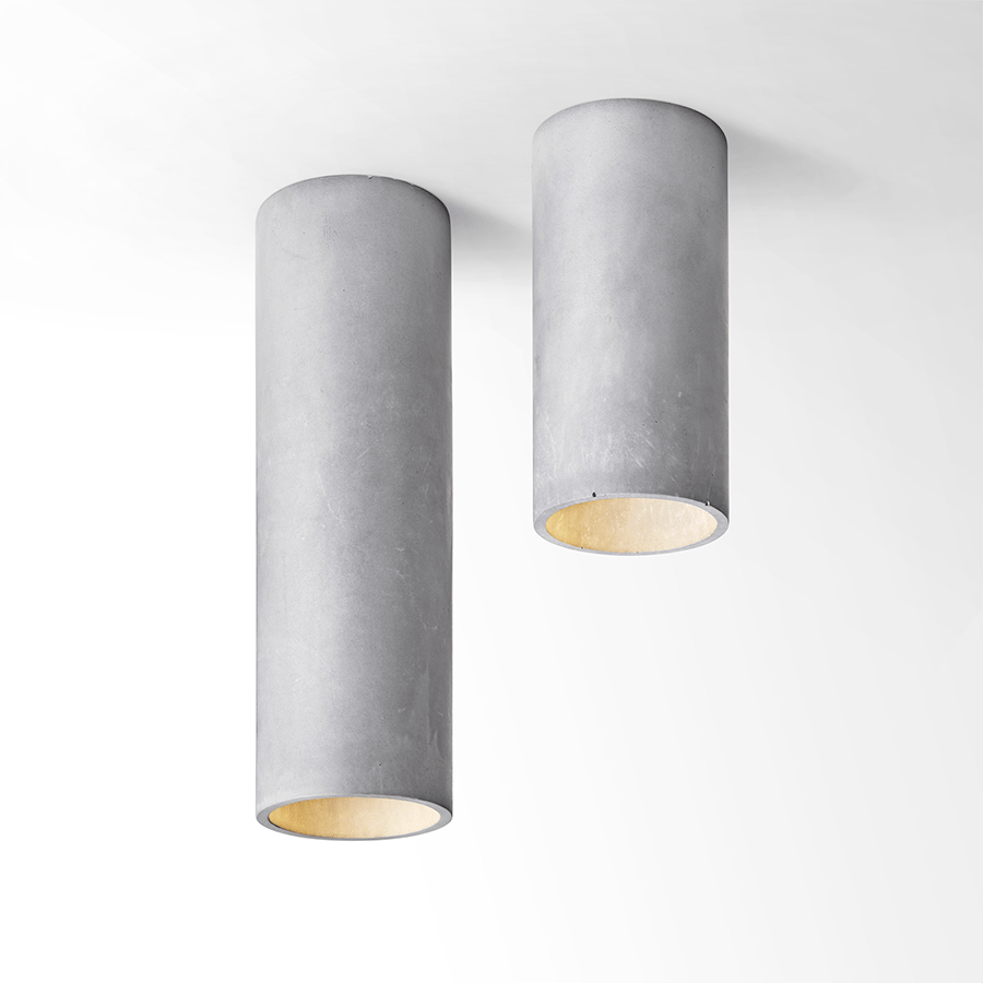 CONCRETE CYLINDER CEILING LIGHT GREY - DYKE & DEAN