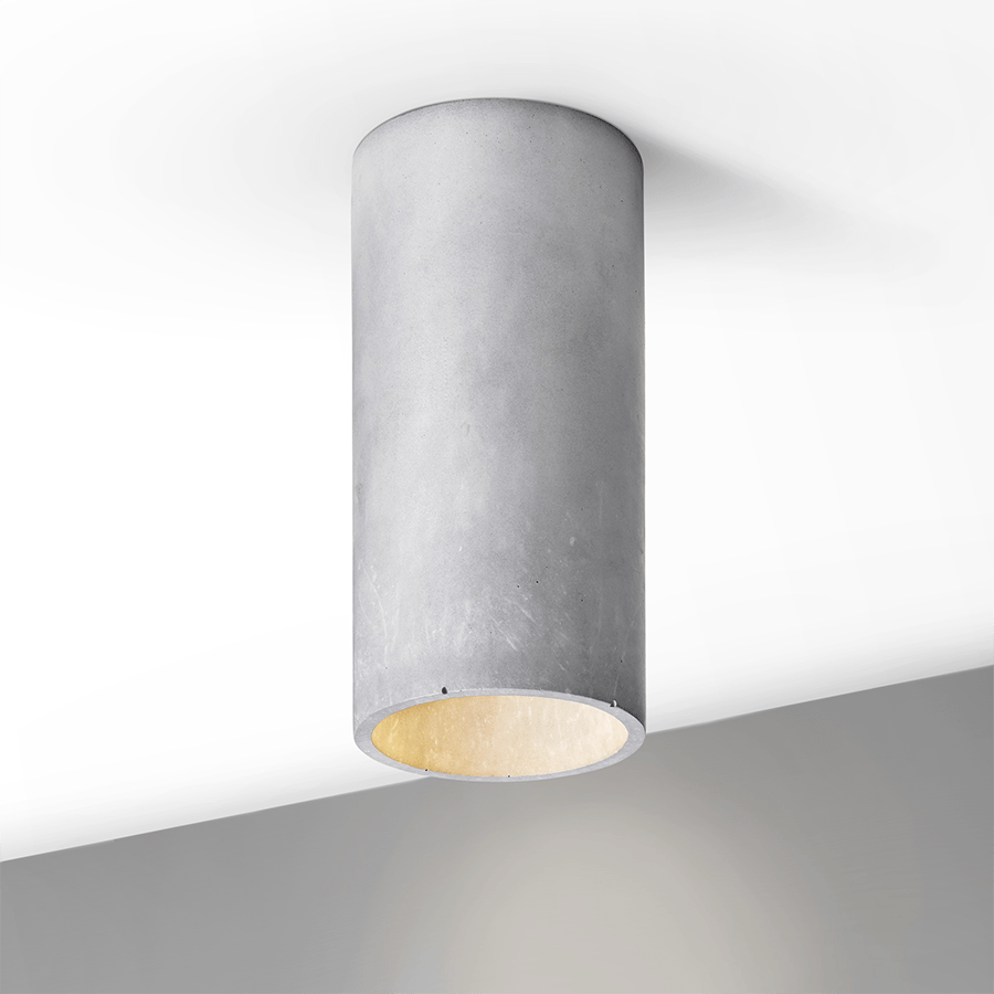 CONCRETE CYLINDER CEILING LIGHT GREY - DYKE & DEAN