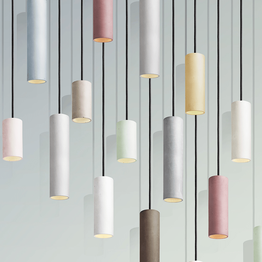 CONCRETE CYLINDER PENDANTS MEDIUM - DYKE & DEAN