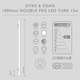 COPPER PEG TUBE BULB DOUBLE MOUNT 1000 - DYKE & DEAN