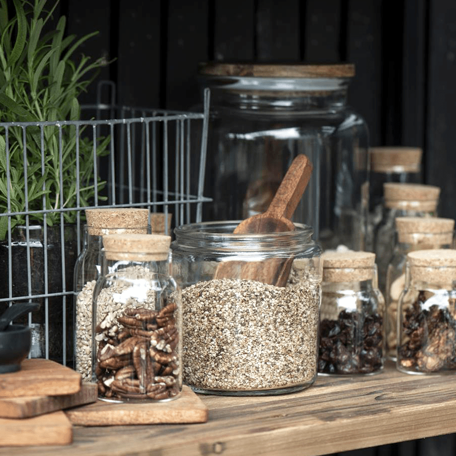 CORK GLASS STORAGE JAR 210ML - DYKE & DEAN