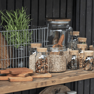 CORK GLASS STORAGE JAR 270ML - DYKE & DEAN