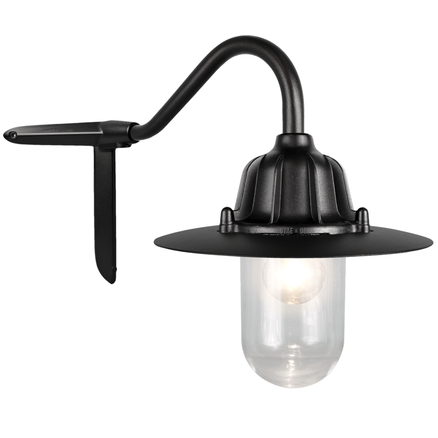 CORNER SWAN NECK SHADED LANTERN BLACK - DYKE & DEAN