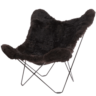 CUERO BUTTERFLY CHAIR BLACK SHEEPSKIN - DYKE & DEAN