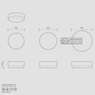 DISC WALL & CEILING LIGHT 250mm - DYKE & DEAN