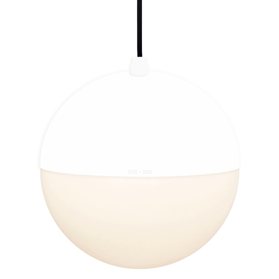 DOME CAPPED OPAL GLOBE PENDANT WHITE 200MM - DYKE & DEAN