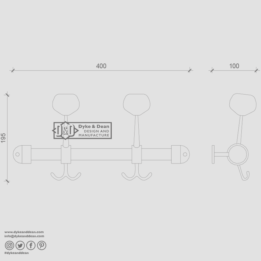 DOUBLE COAT WALL RACK - DYKE & DEAN