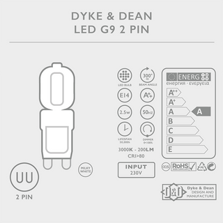 DYKE & DEAN LED OPAL G9 BULB - DYKE & DEAN