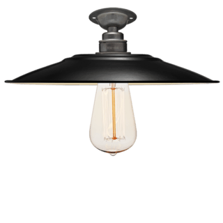 FIXED FLAT BLACK SPECKLE ENAMEL SHADE - DYKE & DEAN