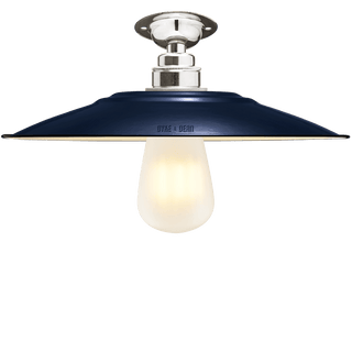 FIXED FLAT NAVY ENAMEL SHADE - DYKE & DEAN