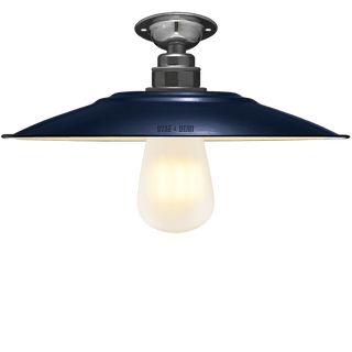 FIXED FLAT NAVY ENAMEL SHADE - DYKE & DEAN