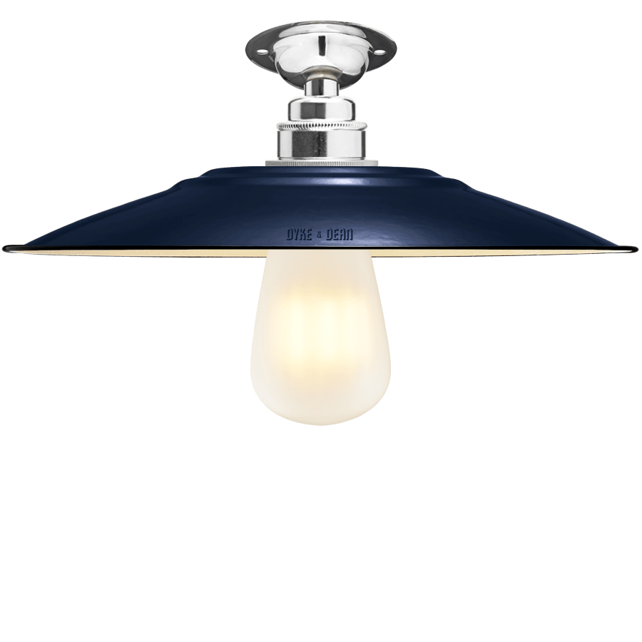 FIXED FLAT NAVY ENAMEL SHADE - DYKE & DEAN