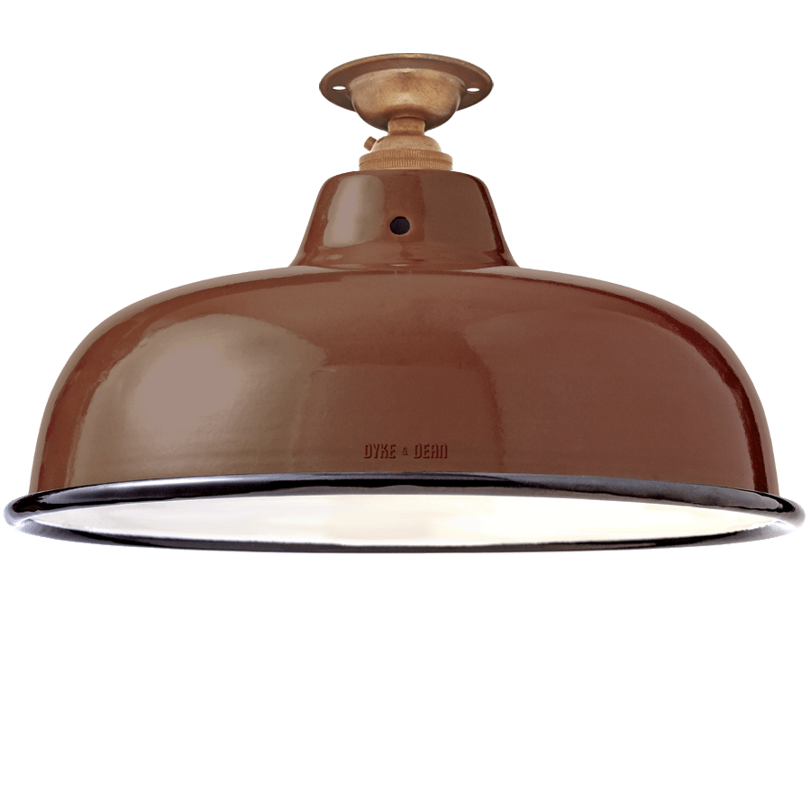 FIXED NECK VENT BROWN ENAMEL SHADE - DYKE & DEAN