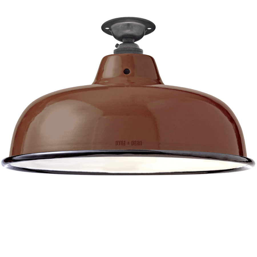 FIXED NECK VENT BROWN ENAMEL SHADE - DYKE & DEAN