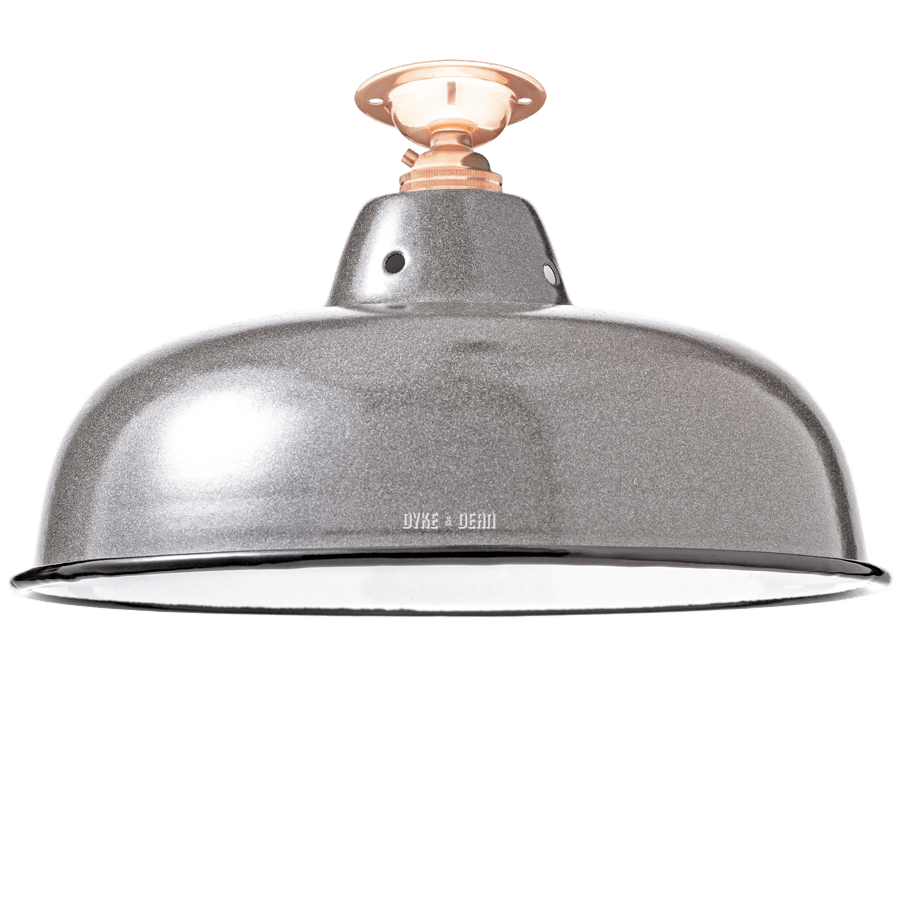 FIXED NECK VENT CHARCOAL ENAMEL SHADE - DYKE & DEAN