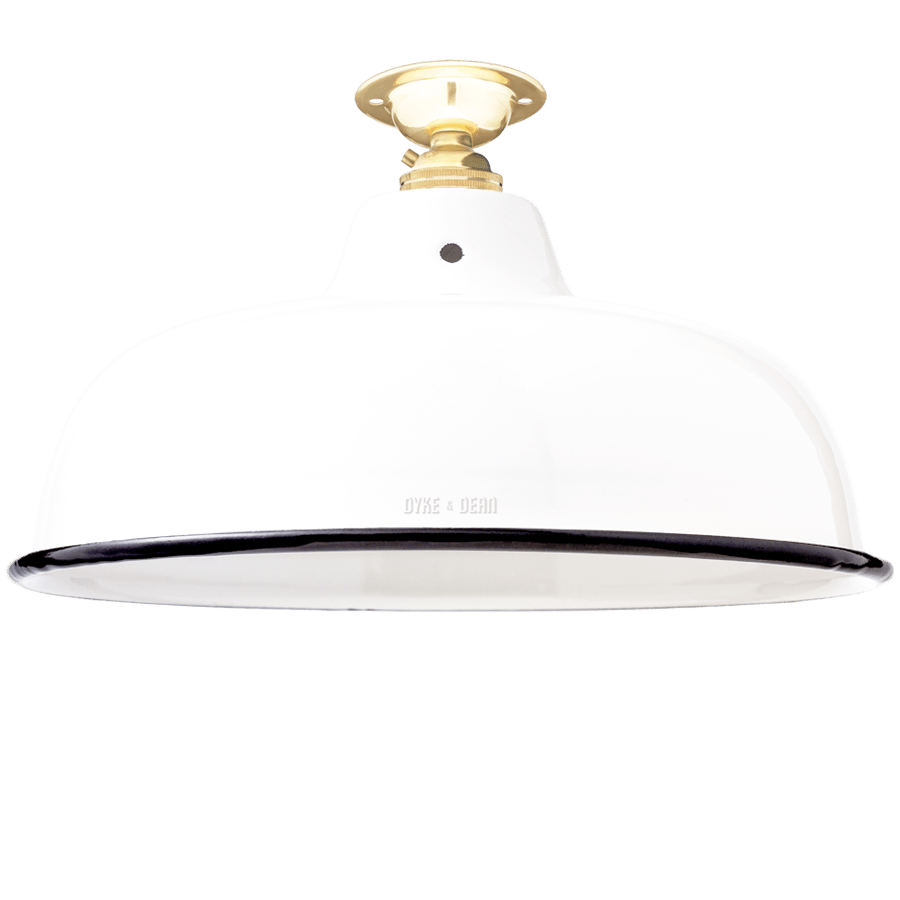 FIXED NECK VENT WHITE ENAMEL SHADE - DYKE & DEAN