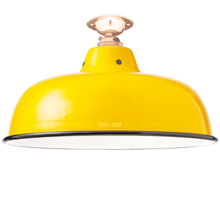 FIXED NECK VENT YELLOW ENAMEL SHADE - DYKE & DEAN