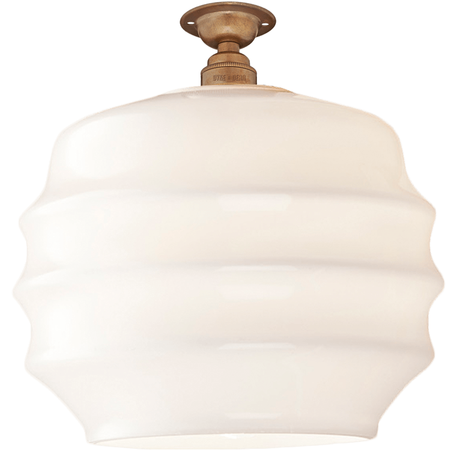 FIXED OPAL RIPPLE GLASS SHADE LARGE - DYKE & DEAN