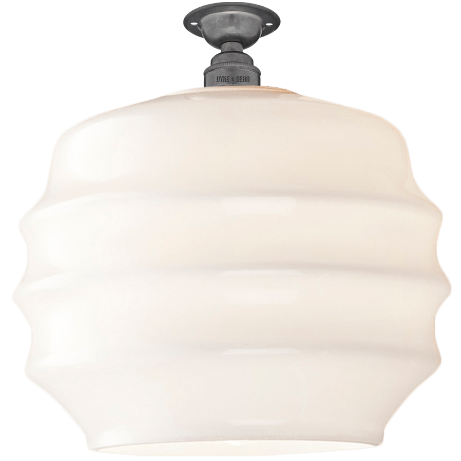 FIXED OPAL RIPPLE GLASS SHADE LARGE - DYKE & DEAN