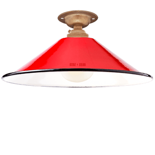 FIXED SMALL RED ENAMEL CONE SHADE - DYKE & DEAN