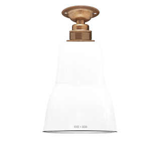 FIXED SMALL WHITE ENAMEL SHADE - DYKE & DEAN