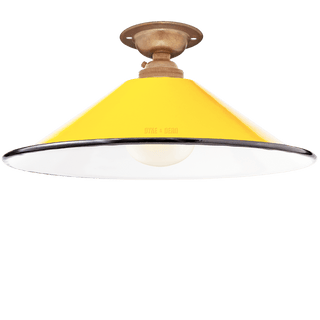 FIXED SMALL YELLOW ENAMEL CONE SHADE - DYKE & DEAN