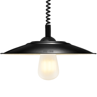 FLAT BLACK ENAMEL RETRACTABLE CORD LIGHT - DYKE & DEAN