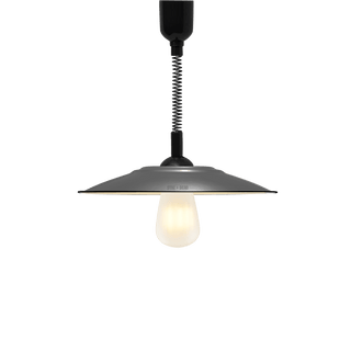 FLAT GREY ENAMEL RETRACTABLE CORD LIGHT - DYKE & DEAN