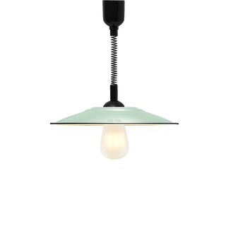 FLAT MINT GREEN ENAMEL RETRACTABLE CORD LIGHT - DYKE & DEAN