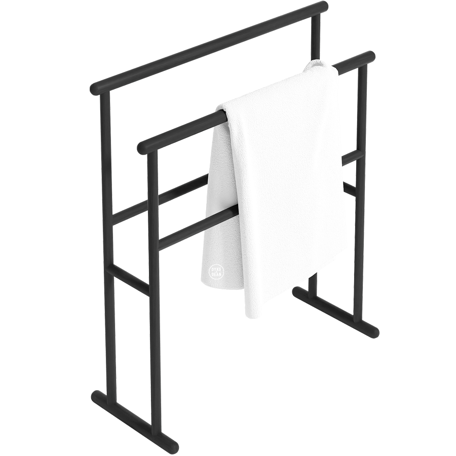 FREESTANDING TOWEL RAIL YOKU DARK OAK - DYKE & DEAN