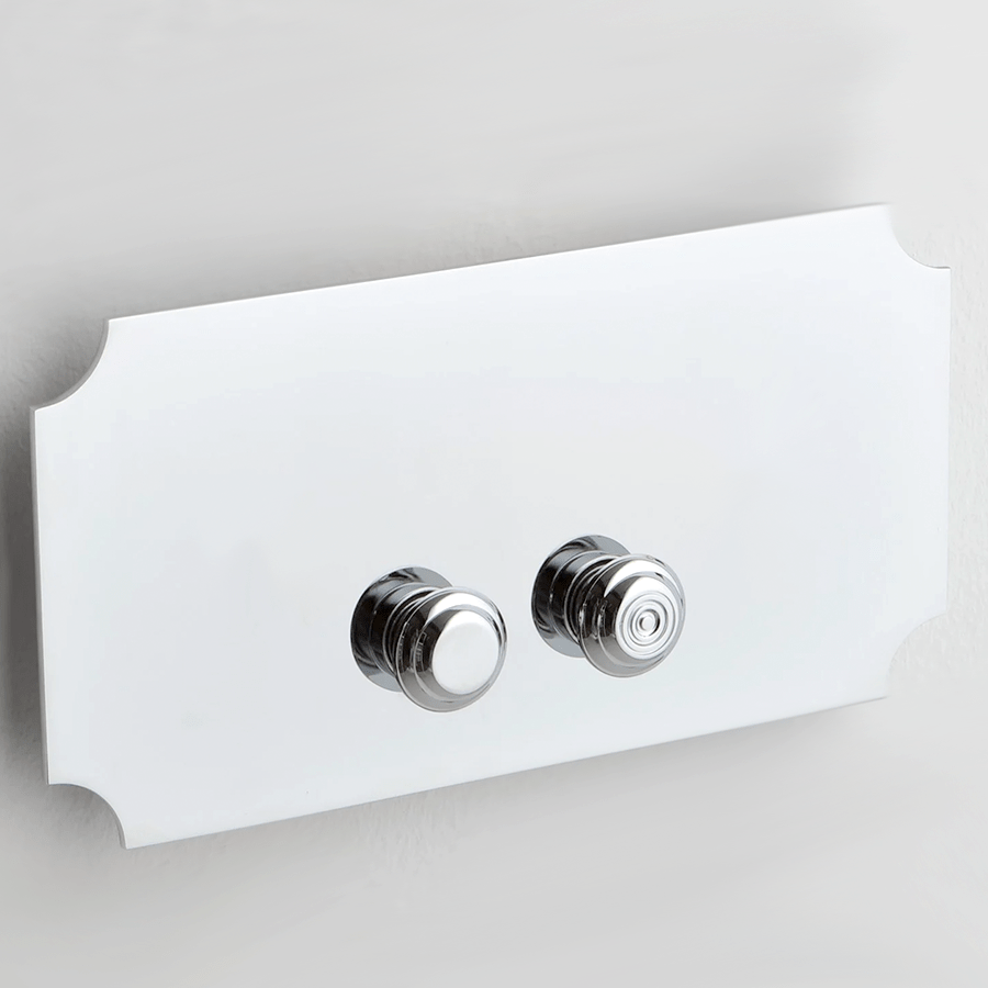GEORGIAN CORNERS TOILET FLUSH PLATE BRASS - DYKE & DEAN