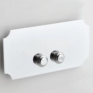 GEORGIAN CORNERS TOILET FLUSH PLATE BRONZE - DYKE & DEAN
