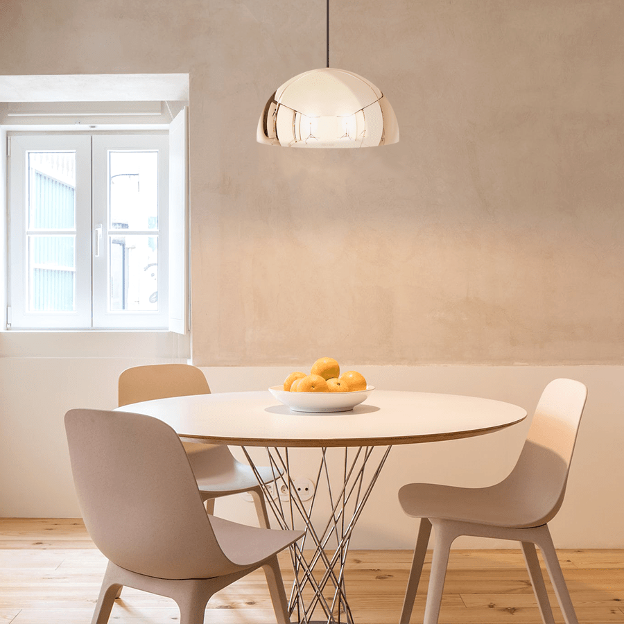 HEMISPHERE DOME PENDANT LIGHT BRASS 200MM - DYKE & DEAN