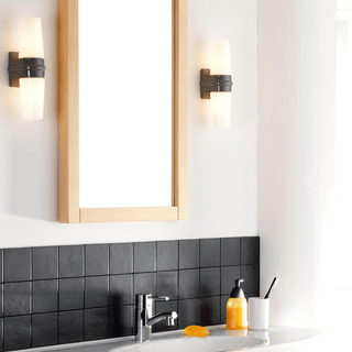 IFO ELECTRIC DOUBLE BLACK PORCELAIN WALL LIGHT - DYKE & DEAN