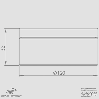 IFO ELECTRIC PORCELAIN SHORT SPOT LIGHT WHITE IP23 - DYKE & DEAN