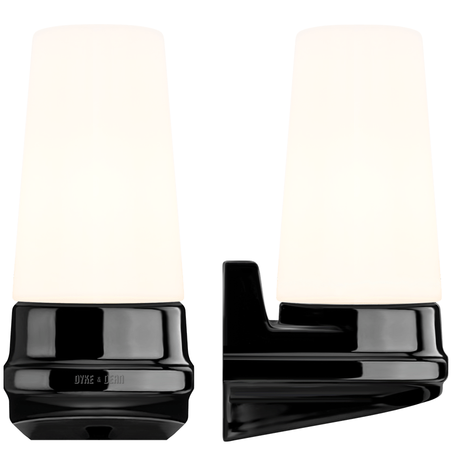 IFO ELECTRIC SINGLE PORCELAIN WALL LIGHT BLACK - DYKE & DEAN