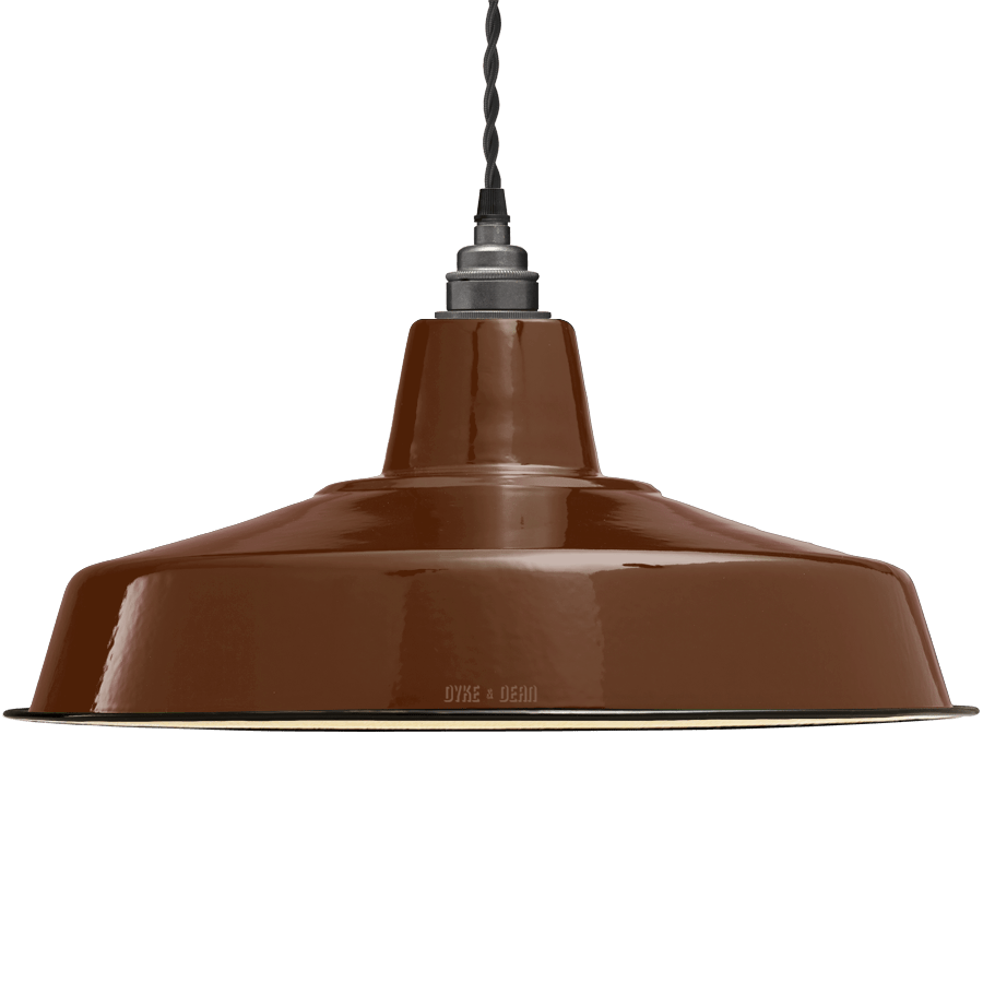 LARGE BROWN ENAMEL SHADE - DYKE & DEAN