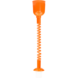 LARGE ORANGE ENAMEL RETRACTABLE CORD LIGHT - DYKE & DEAN